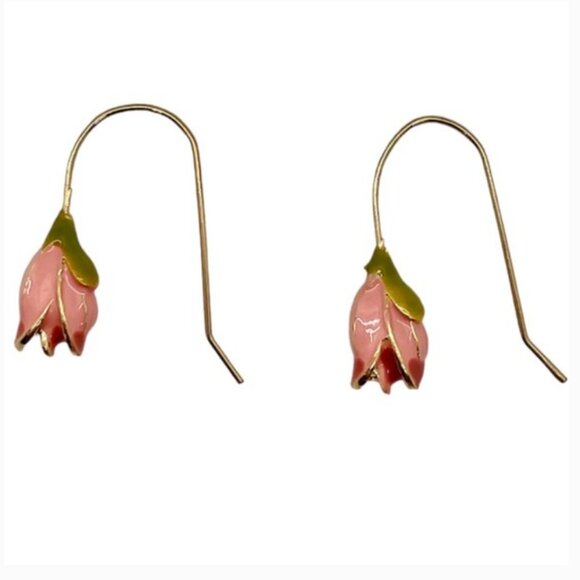 ⭐️❤️ FREE Tulip Floral Flower Hipster Hippie Art Chic Glam Girly Modern Earrings - Picture 10 of 10